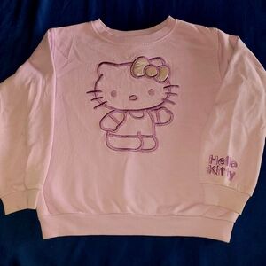 Hello Kitty Light Pink Sweatshirt with Embroidered Design